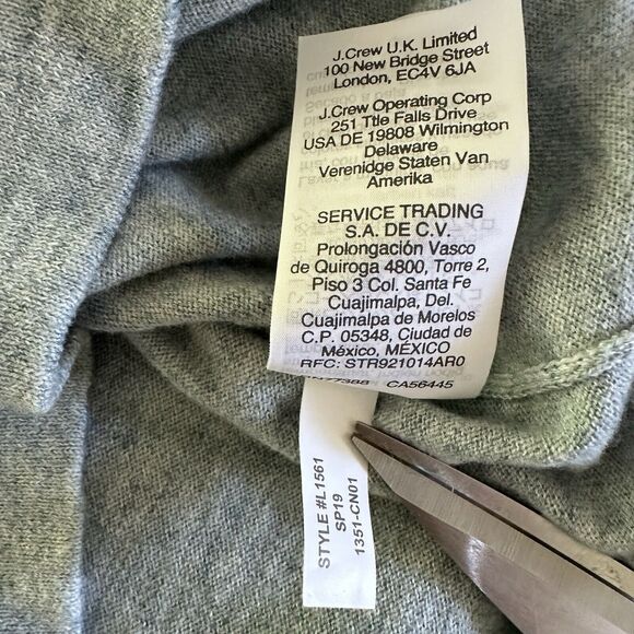 J.Crew Womens XS Knit Sweater Heather Green 100% Cotton Long Sleeve Soft - Picture 5 of 8